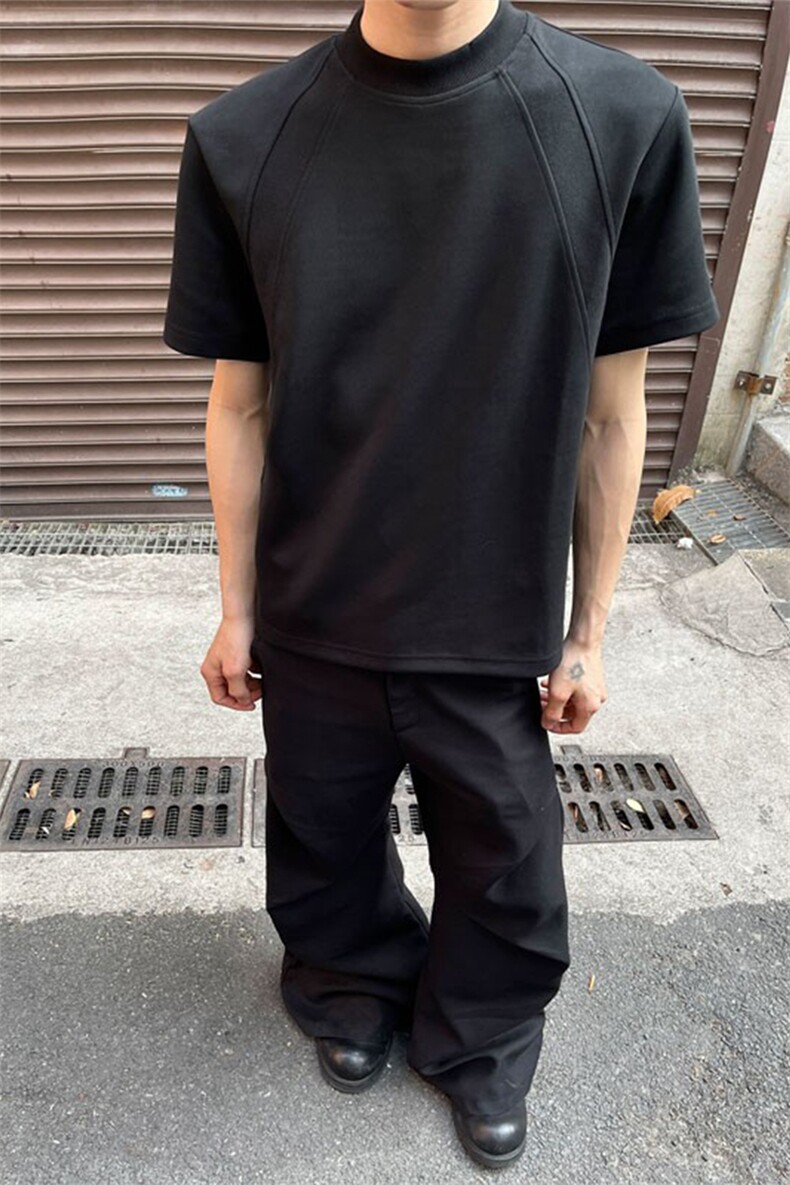 [网图]2026夏季拼接短袖T恤宽松圆领男女X64112-TP14不,男装T恤,电商A102