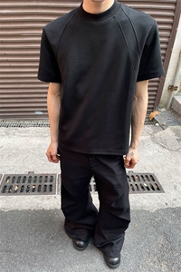 [网图]2026夏季拼接短袖T恤宽松圆领男女 X64112-TP14 不图片