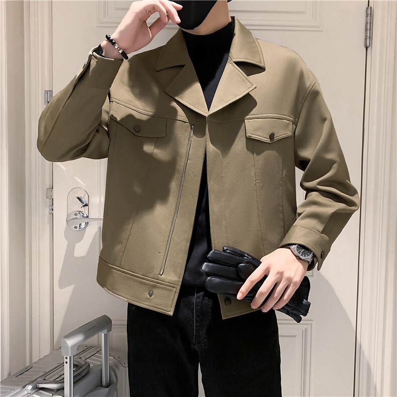 现货2025秋新款社会小伙痞帅男工装短款夹克外套JK22P115控158,男装夹克,电商B276A