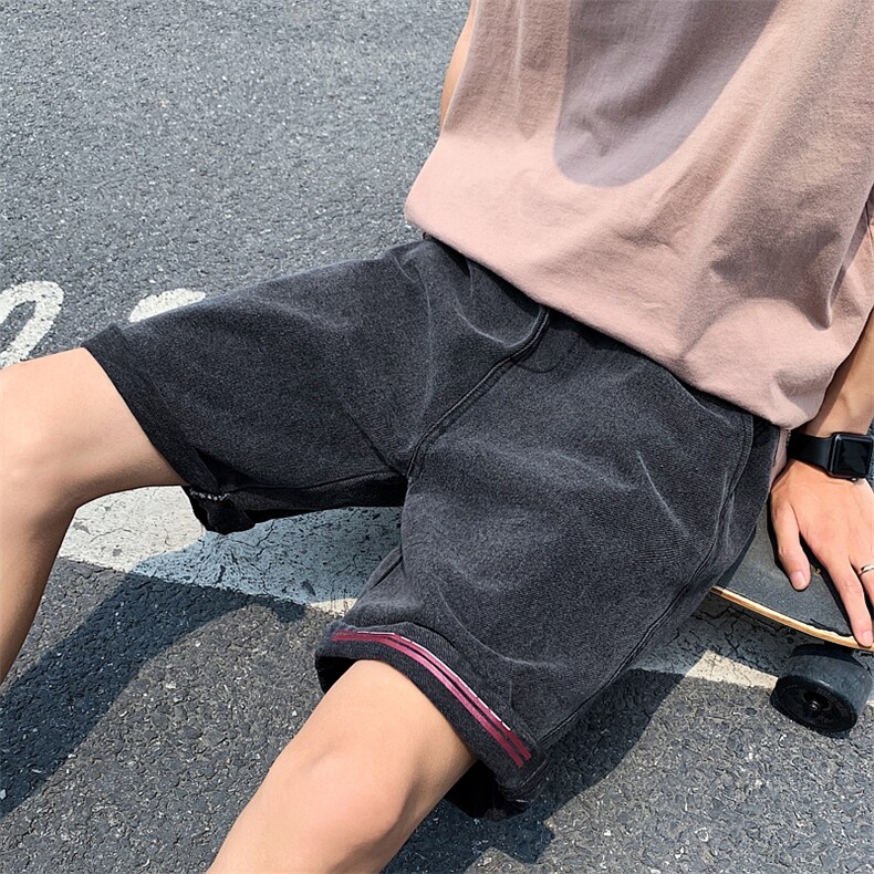 夏季个性印花宽松牛仔短裤男百搭潮流休闲五分裤R02/P40,男装牛仔裤,电商D202