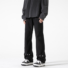 现货美式机能牛仔裤高街微喇裤铆钉纽扣拼接牛仔裤K2301P65控88，男装牛仔裤，电商A062