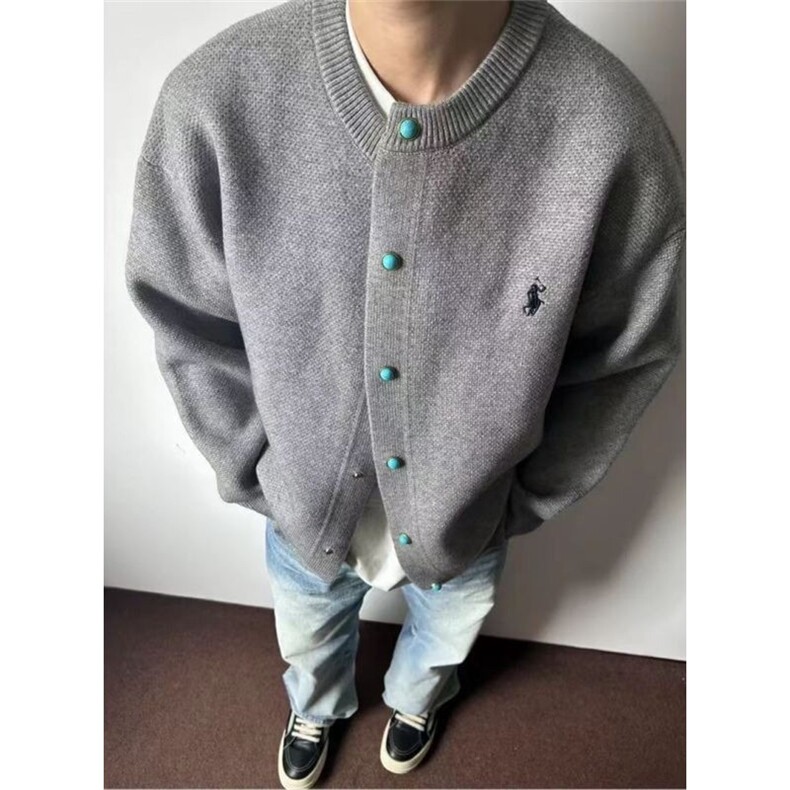 绿松石棒球服外套男春秋季简约针织开衫夹克男春装上衣M5016,男装夹克,星座1116A（原606A-3）