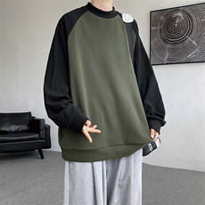 8XL-M280g重磅插肩半高领长袖t恤男打底德绒卫衣DR001特P27加绒37，男装T恤，电商B312