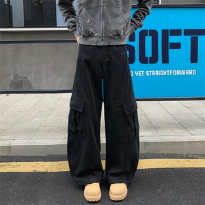 美式复古多口袋纯棉工装弯刀裤男高街镰刀裤K24079-特P60控108图片