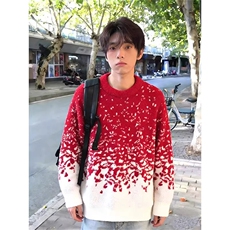 1506/QY310/P56圣诞氛围感红色内搭重磅针织衫本命年加厚打底衫，男装T恤，星座1506