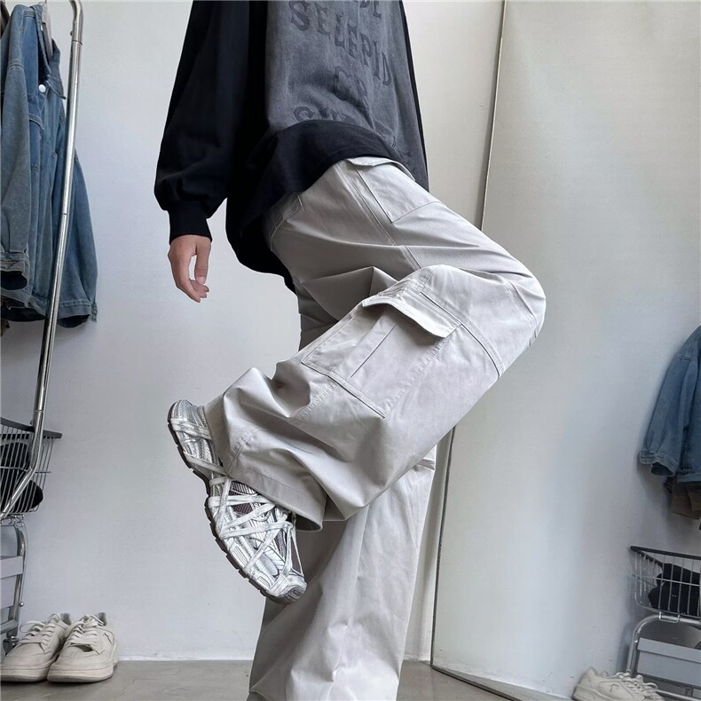 秋季冲锋裤男美式vibe机能工装痞帅宽松直筒休闲长GK13-P45,男装工装外套,星座1001-1