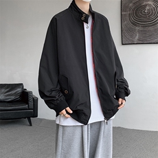 8XL-M美式复古棒球服外套男特大码潮牌双拉链立领夹克衫JK005P85，男装夹克，电商B312