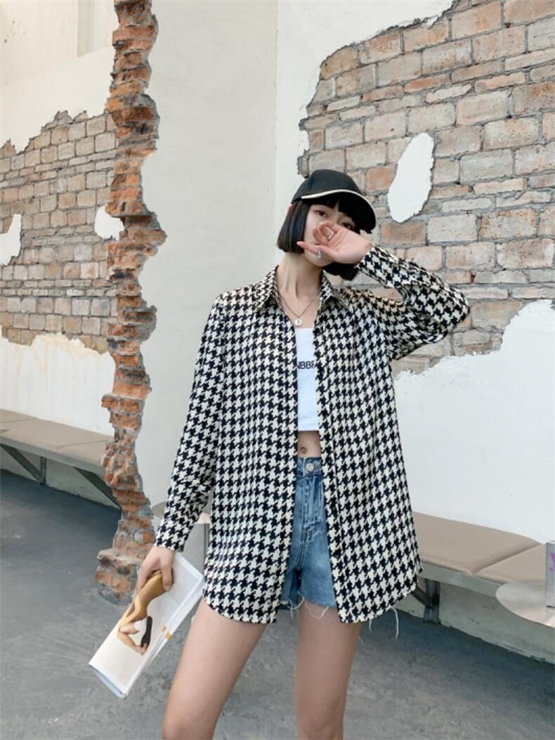 千鸟格衬衣，其它，红嘴鸥