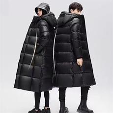 2025简约百搭男女同款黑金长款棉服，女装棉衣/棉服，东正羊绒