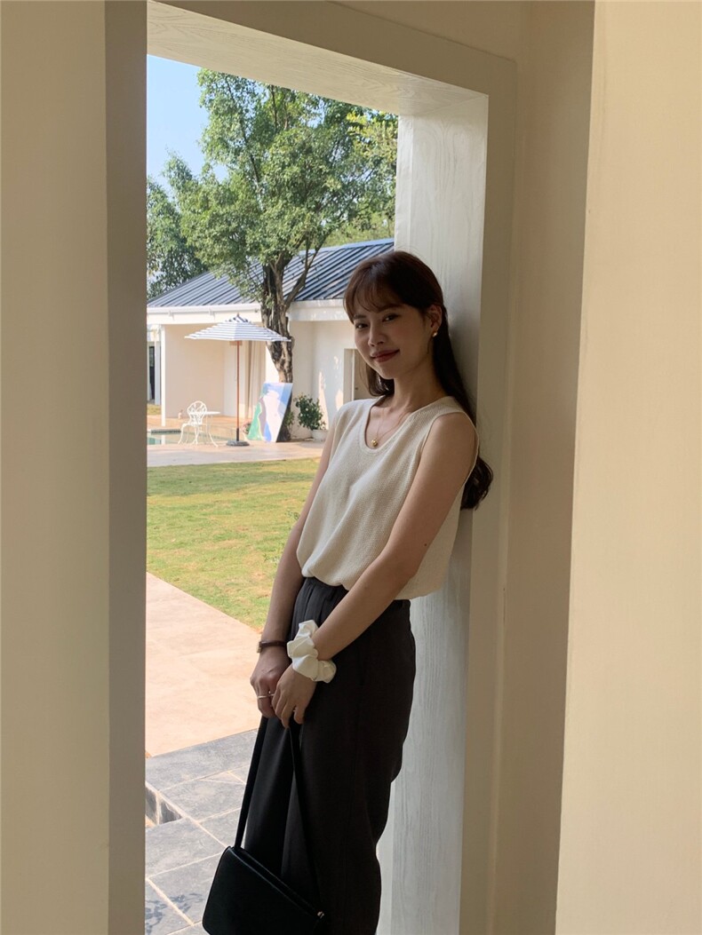 夏季新款短袖t恤女薄款圆领针织宽松百搭半袖上衣,女装T恤,斯尔特羊绒