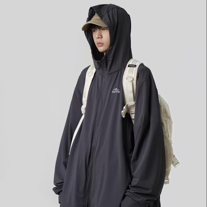 情侣冰丝防晒衣夏季连帽皮肤衣服日系户外防紫外线外套男F09,男装防晒衣,星座1116A-1（原606A）