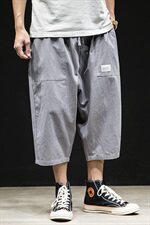 K659--P352021新款休闲大码男士亚麻短裤日系潮牌棉麻七分阔腿裤，男装休闲裤，电商B369（原A024）
