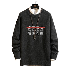 M19028-P45加绒款-P65加厚加绒毛衣男大码毛线衣男针织衫砖墙，男装针织衫/毛衣，电商A040A