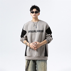 2025春秋季新款拼接设计感卫衣青少年潮流宽松长袖上衣特批40，男装卫衣，星座516