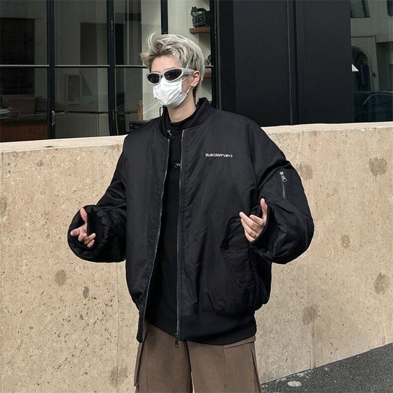 美式刺绣棒球棉服外套男女潮牌Cleanfit飞行夹棉外套MF322-P92,男装棉衣,星座412-3