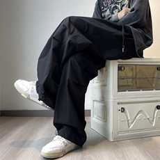 美式复古工装休闲裤男夏季韩版2024新款抽绳设计感长裤K7306-P38，男装休闲裤，星座512-4