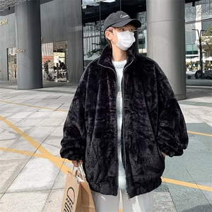 秋冬季毛茸茸软糯棉服男ins潮牌宽松棉衣外套韩版棉袄W4151-P52,冬季韩潮穿搭图片