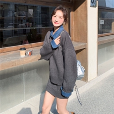 新款2026早春韩系针织裙两件套6201-P175-K258，女装套装/套裙，2C057