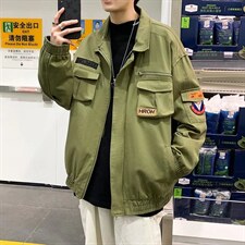 2022飞行员工装夹克韩版秋季外套休闲宽松潮男港风W2734-P50，男装夹克，星座512-2