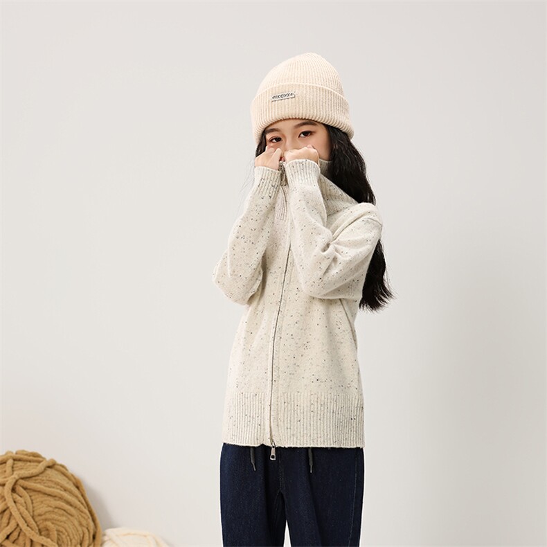 2024秋季新款长袖短款儿童开衫男女通用，童装外套，魁星羊绒