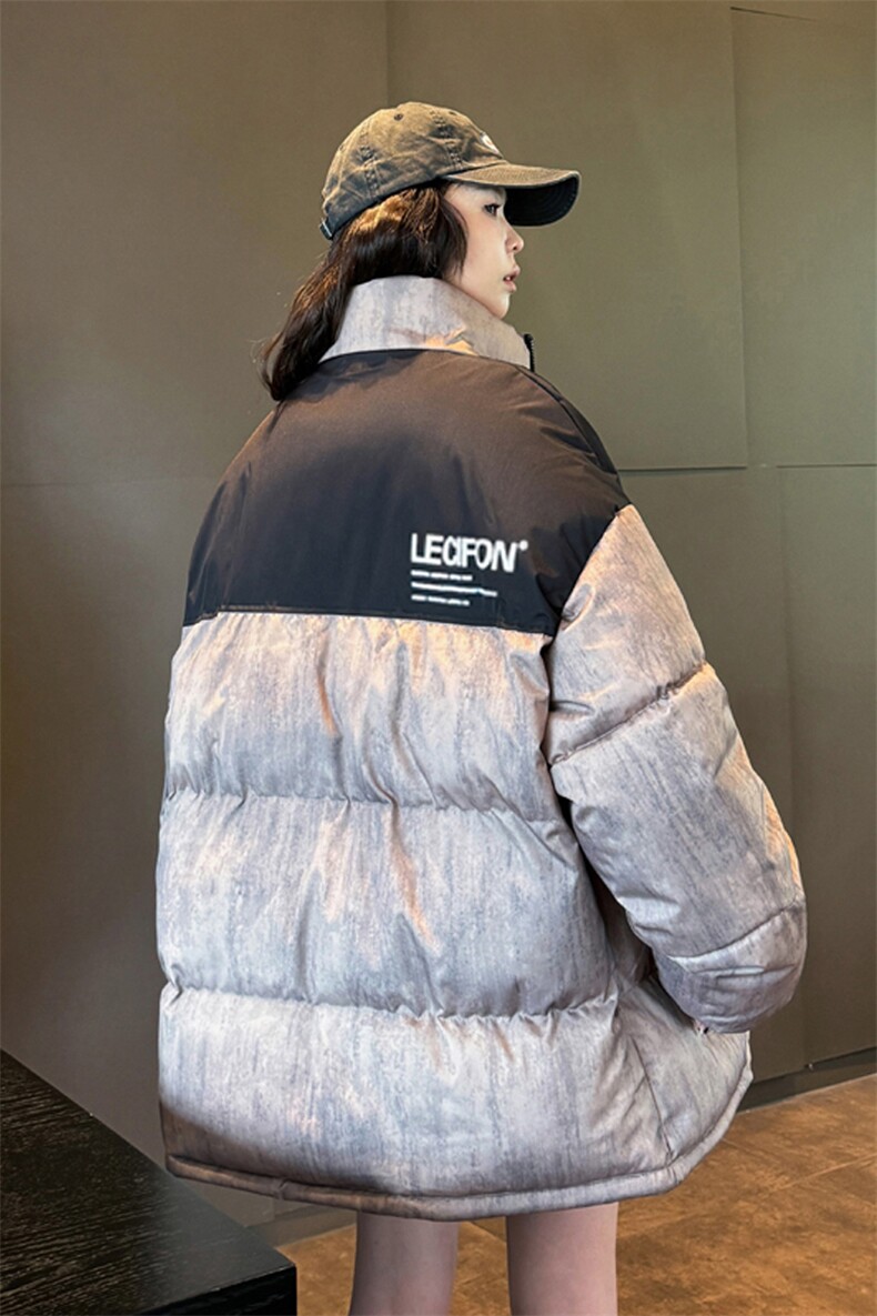 2025情侣棉衣棉服迷彩印花拼接面包服立领棉袄外套1613C-P70,男装棉衣,星座207