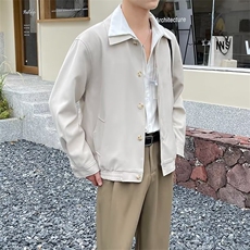 轻熟风外套男款秋季高级感翻领男装上衣2024新款行政夹克F03，男装夹克，星座1116A-2（原606A-1）