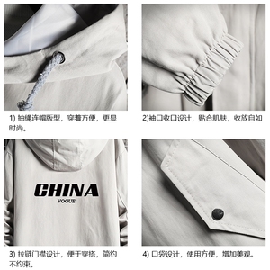 JK41001-P85 加棉款-P115 纯棉连帽夹克男士大码工装夹克男 网格图片