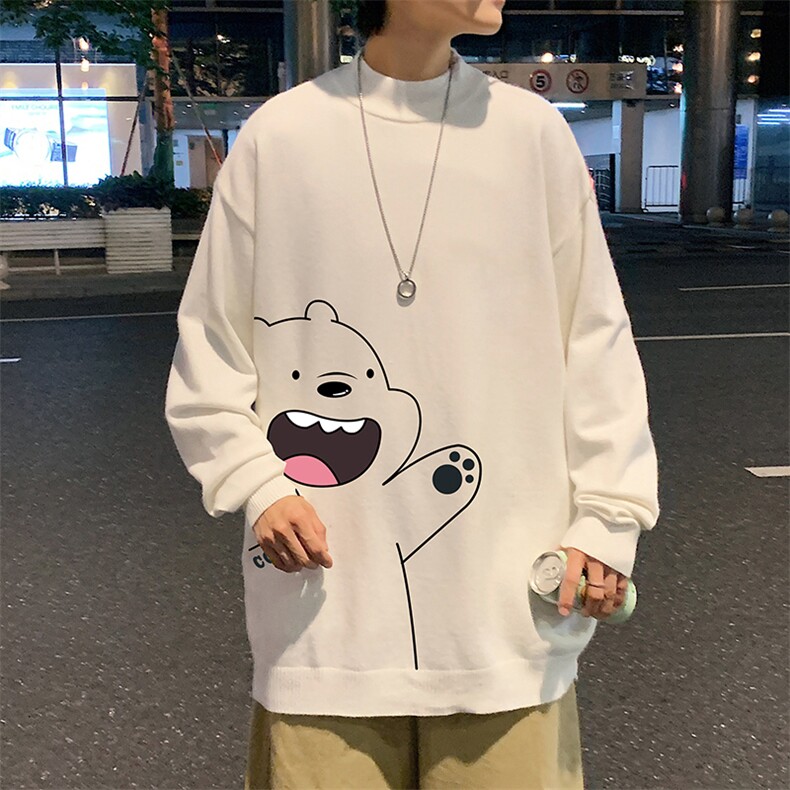 M18131-P45 加绒款-P65半高领毛衣男士大码针织衫男毛线衣男图片