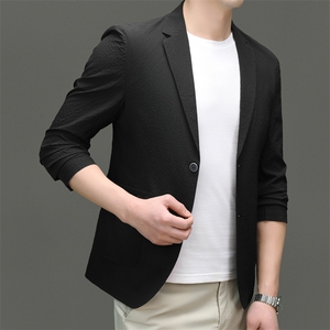 冰丝防晒西装男士高端商务单西礼服夏季新薄款休闲西服外套男图片