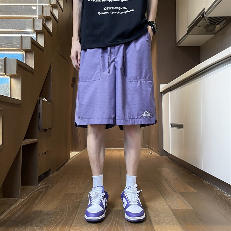 夏季薄款纯色简约宽松工装短裤男士五分休闲潮牌运动裤,男装牛仔裤,星座716-3