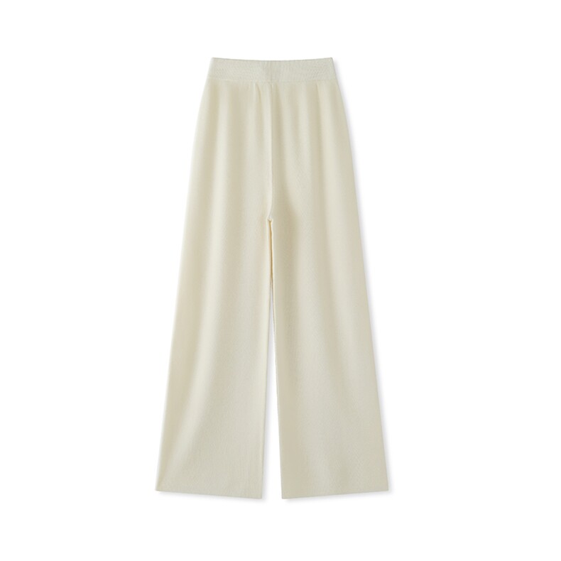 羊毛裤女秋冬高腰阔腿裤羊绒宽松针织直筒外穿加厚新款长女裤子，女装休闲裤，西欧羊绒