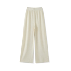 羊毛裤女秋冬高腰阔腿裤羊绒宽松针织直筒外穿加厚新款长女裤子，女装休闲裤，西欧羊绒