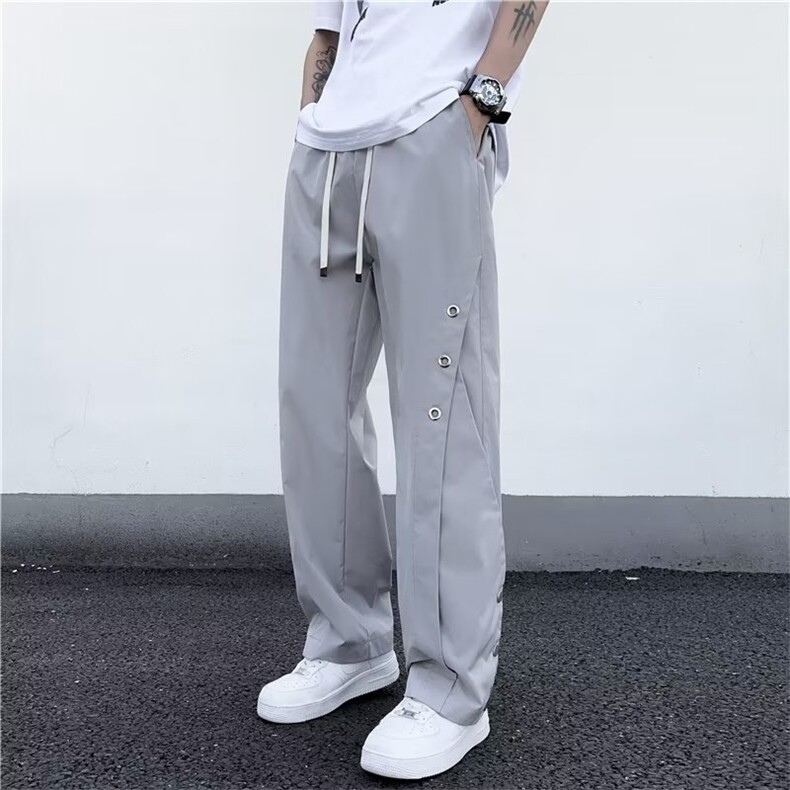 冲锋裤男士夏季美式高街vibe机能工装裤子高级感大码微喇休闲长裤,男装休闲裤,四季星座218-1