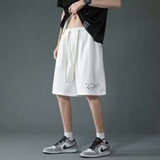 HD74238-P22华夫格短裤男大码宽松五分裤男直筒中裤，男装休闲裤，电商A040