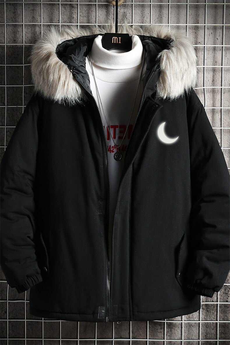MM48055-P130冬季大毛领衣男士大码加厚袄男服网格挂拍,男装棉衣,电商A040A