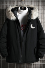 MM48055-P130冬季大毛领衣男士大码加厚袄男服网格挂拍，男装棉衣，电商A040A