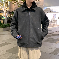 美式潮牌纯色PU皮夹克外套宽松高级感机车皮衣A406JK3518特P85，男装夹克，星座309（原A406）