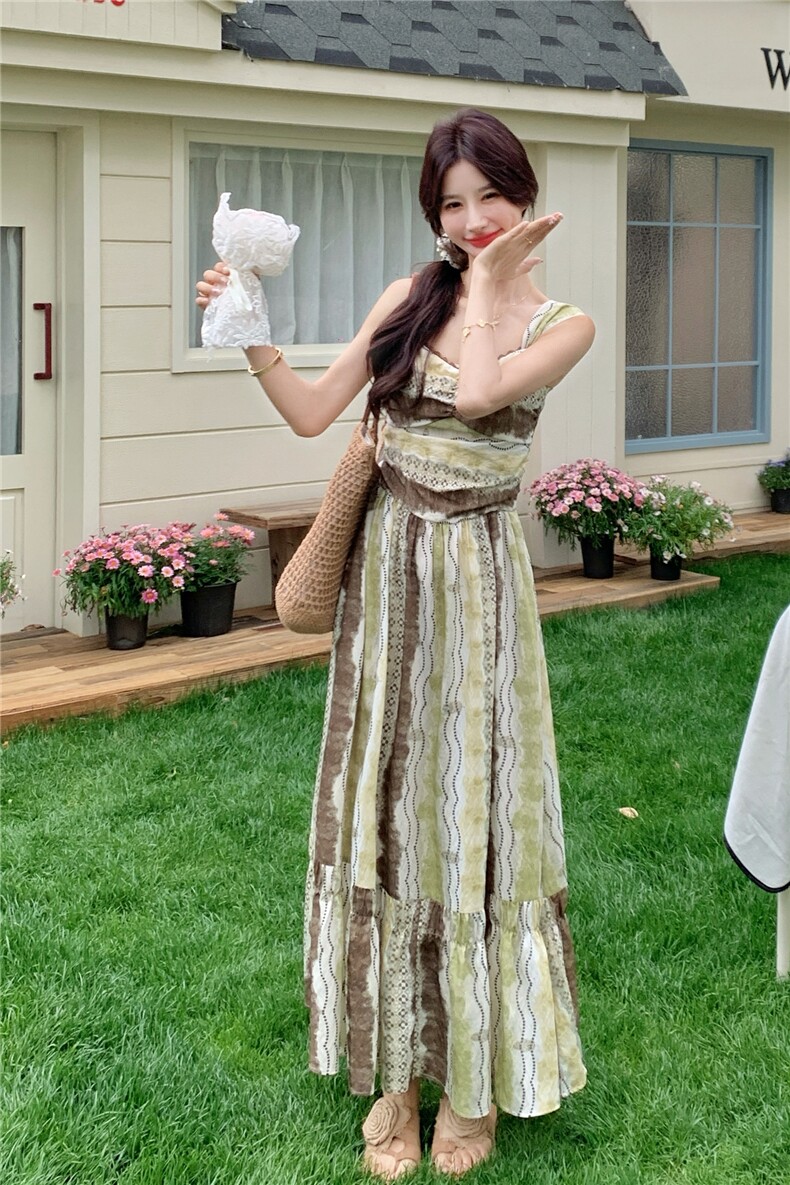 欧货度假风复古连衣裙女2026夏季流行单品新款长裙大方得体的裙子,女装连衣裙,艾米莉亚