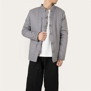 风男装大码复古盘扣棉衣亚麻棉服钱塘6005-MY088图片