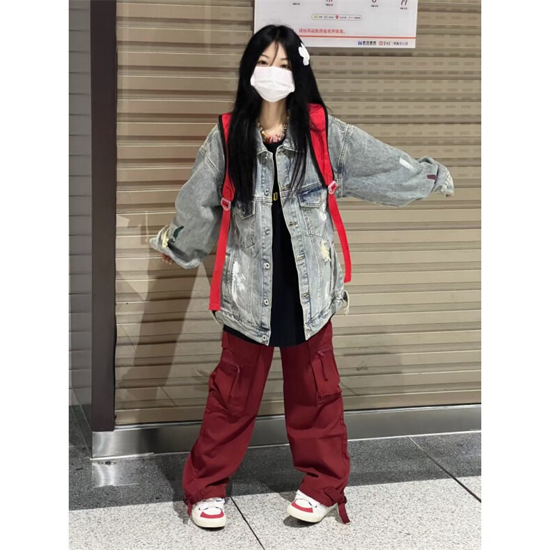 【有货】美式泼墨涂鸦破洞牛仔外套男女款春秋夹克J61HH-特P72,男装夹克,星座1007（原301D）