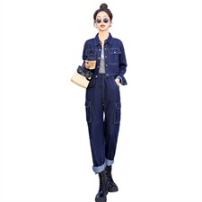 高端欧货秋装2025年新款女时尚工装牛仔套装女潮炸街两件套小个子，女装套装/套裙，意芙