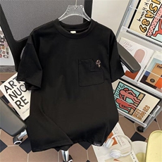 2025潮牌口袋印花短袖t恤男夏美式宽松大码五分袖体恤ST520-P35，男装T恤，星座412-2