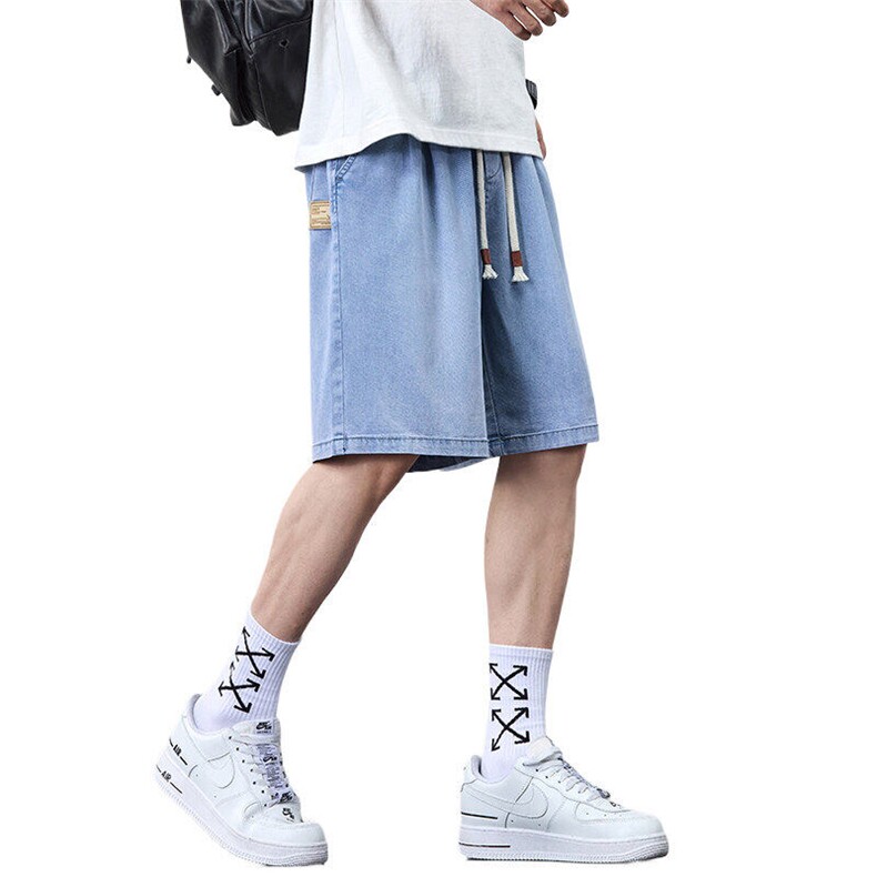 莱赛尔天丝牛仔短裤男新款夏季潮流宽松透气冰丝五分裤Z9837-P45,男装牛仔裤,星座509