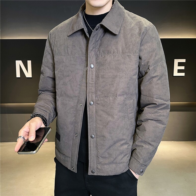 6621-L-4XL-P185标50绒店主秋季男士休闲翻领渲染泼墨羽绒服男,男装羽绒服,电商B255