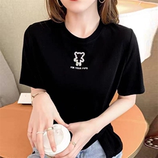 欧洲站2021夏季新款不规则开叉短款T恤女修身显瘦短袖打底衫上衣，女装T恤，潮品会
