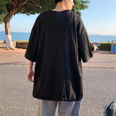 男圆领T恤宽松提花纹短袖T60P32，男装T恤，星座1116-2