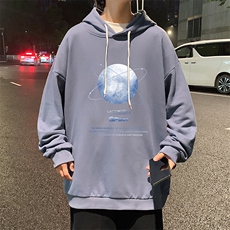 WY2241-P35纯棉连帽卫衣男大码运动帽衫宽松薄外套男，男装卫衣，电商A040