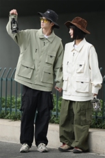 长袖秋冬新款假两件纯色夹克配马甲潮流外套情侣JK3929P135，男装夹克，电商A400（原B301）