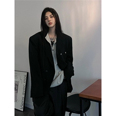 高端时尚烫钻西装外套男宽松春秋季新款韩版休闲夜店发型师西服，男装西服套装，星座1210-1