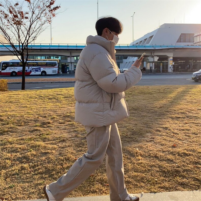 816B-WT033-P108韩加厚保暖棉衣纯色宽松冬装面包服棉袄外套，男装棉衣，星座816B